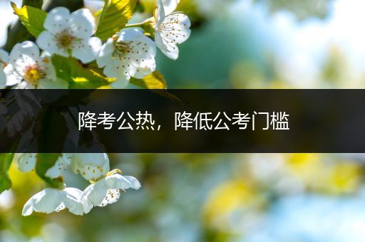 降考公热，降低公考门槛