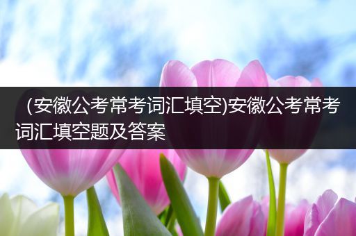 （安徽公考常考词汇填空)安徽公考常考词汇填空题及答案