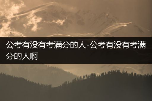 公考有没有考满分的人-公考有没有考满分的人啊