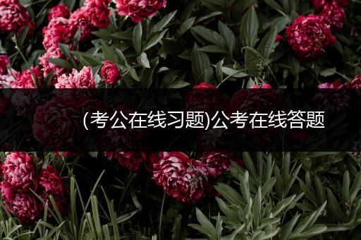 （考公在线习题)公考在线答题