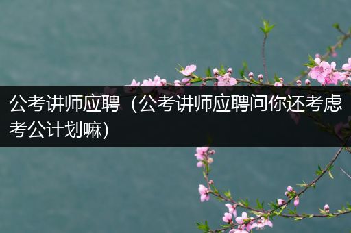 公考讲师应聘（公考讲师应聘问你还考虑考公计划嘛）