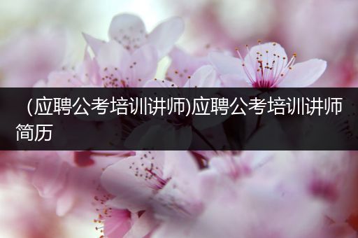 （应聘公考培训讲师)应聘公考培训讲师简历