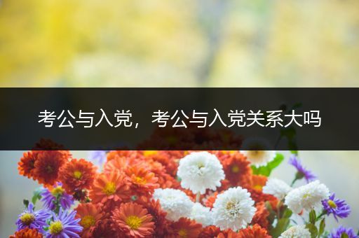考公与入党，考公与入党关系大吗