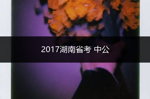 2017湖南省考 中公