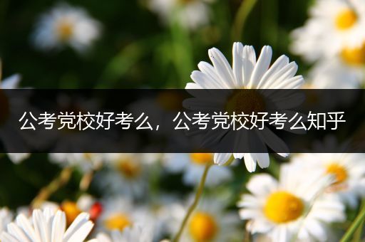 公考党校好考么，公考党校好考么知乎