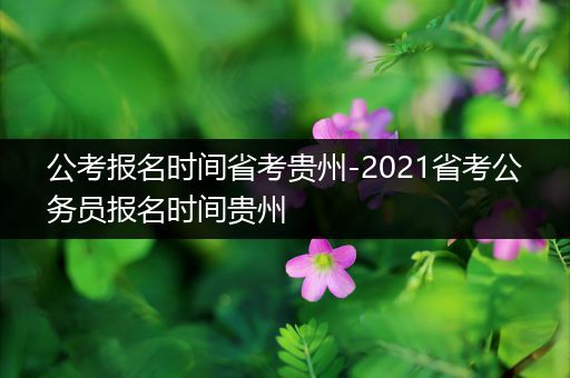 公考报名时间省考贵州-2021省考公务员报名时间贵州