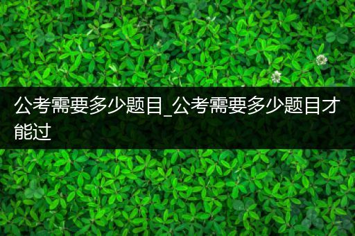 公考需要多少题目_公考需要多少题目才能过