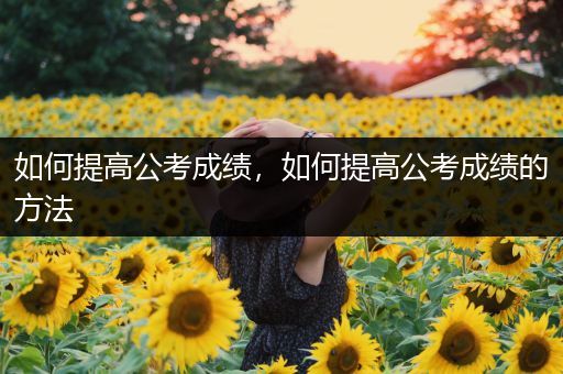 如何提高公考成绩，如何提高公考成绩的方法