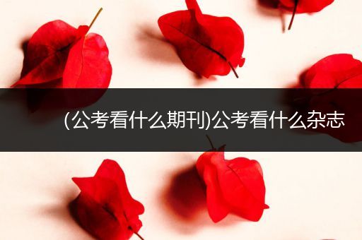 （公考看什么期刊)公考看什么杂志