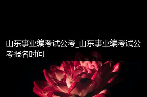 山东事业编考试公考_山东事业编考试公考报名时间