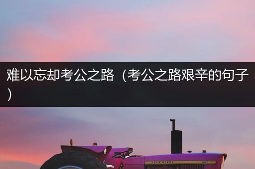 难以忘却考公之路（考公之路艰辛的句子）