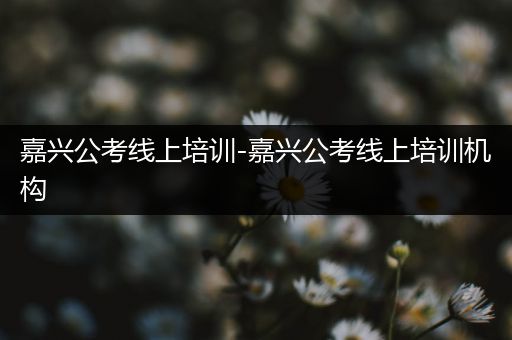 嘉兴公考线上培训-嘉兴公考线上培训机构