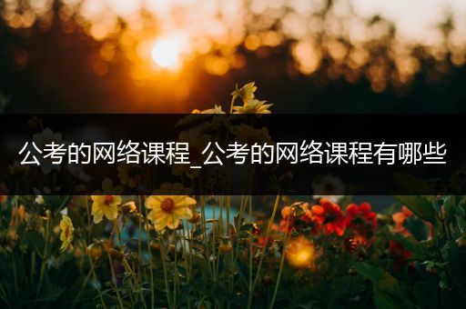 公考的网络课程_公考的网络课程有哪些