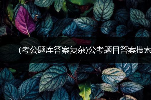（考公题库答案复杂)公考题目答案搜索