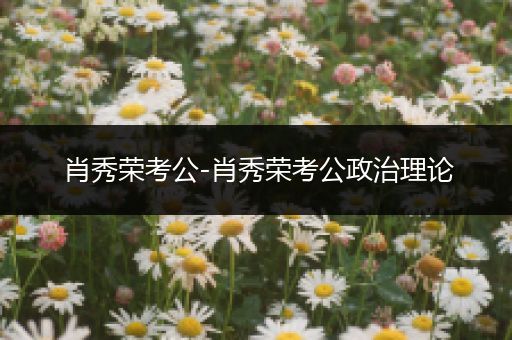 肖秀荣考公-肖秀荣考公政治理论