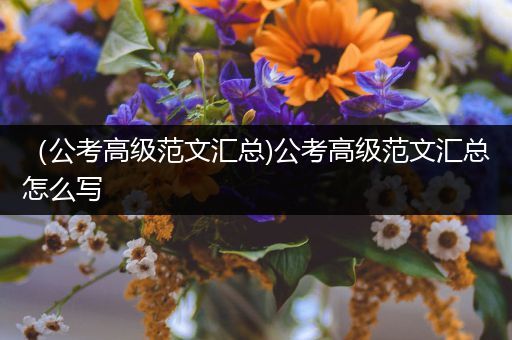 （公考高级范文汇总)公考高级范文汇总怎么写