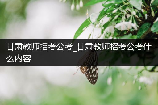 甘肃教师招考公考_甘肃教师招考公考什么内容