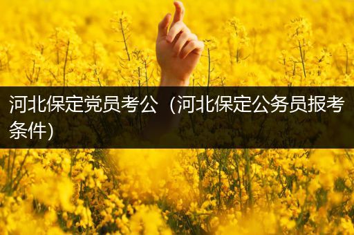 河北保定党员考公（河北保定公务员报考条件）