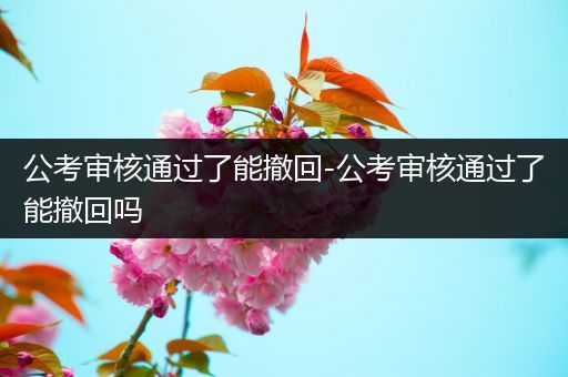 公考审核通过了能撤回-公考审核通过了能撤回吗