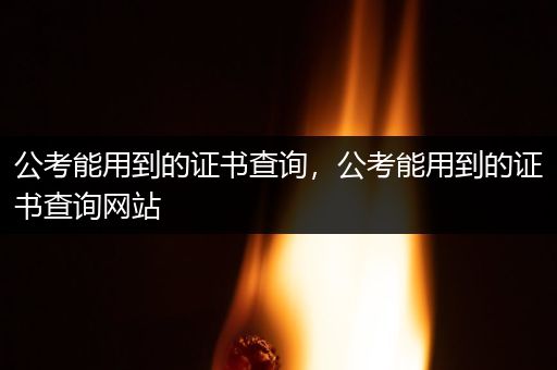 公考能用到的证书查询，公考能用到的证书查询网站