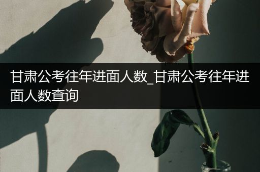 甘肃公考往年进面人数_甘肃公考往年进面人数查询