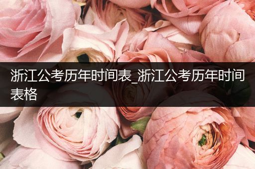 浙江公考历年时间表_浙江公考历年时间表格