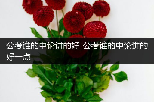 公考谁的申论讲的好_公考谁的申论讲的好一点
