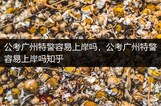 公考广州特警容易上岸吗，公考广州特警容易上岸吗知乎