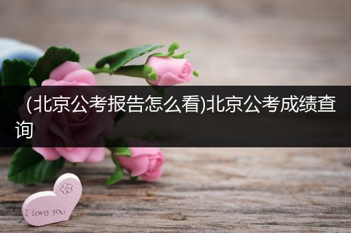 （北京公考报告怎么看)北京公考成绩查询