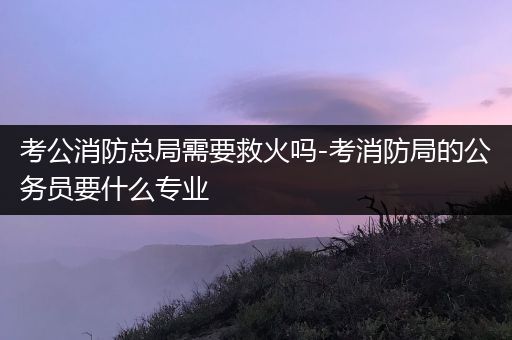 考公消防总局需要救火吗-考消防局的公务员要什么专业