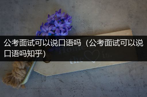 公考面试可以说口语吗（公考面试可以说口语吗知乎）