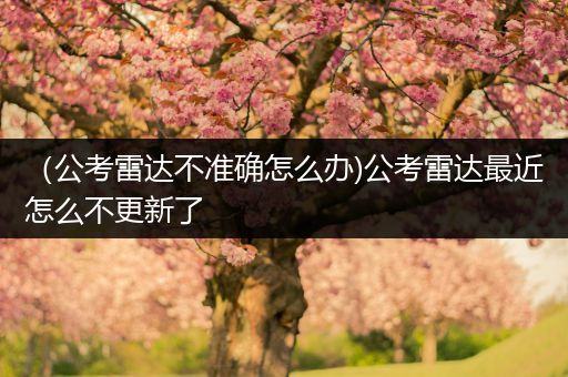 （公考雷达不准确怎么办)公考雷达最近怎么不更新了