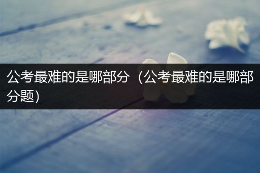 公考最难的是哪部分（公考最难的是哪部分题）