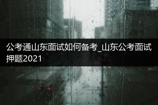 公考通山东面试如何备考_山东公考面试押题2021