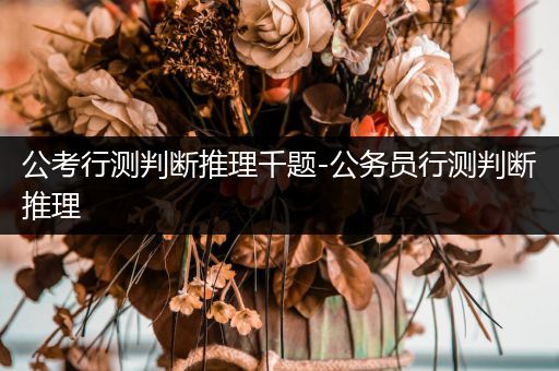 公考行测判断推理千题-公务员行测判断推理