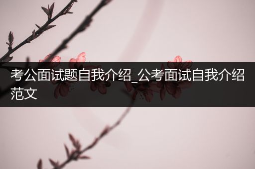 考公面试题自我介绍_公考面试自我介绍范文