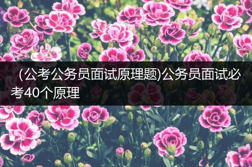 （公考公务员面试原理题)公务员面试必考40个原理