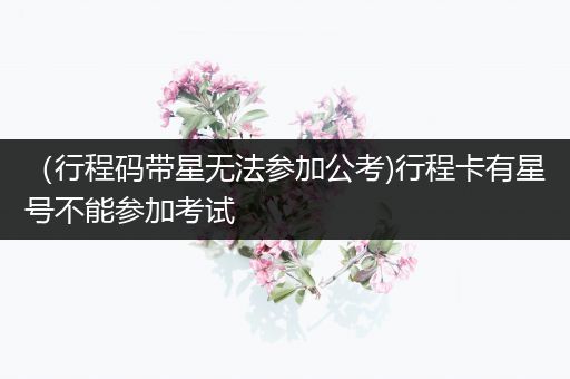 （行程码带星无法参加公考)行程卡有星号不能参加考试