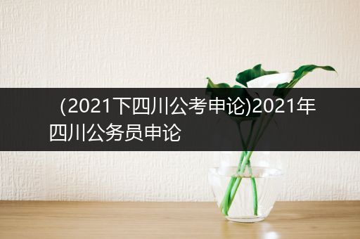 （2021下四川公考申论)2021年四川公务员申论