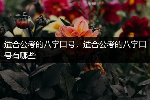 适合公考的八字口号，适合公考的八字口号有哪些