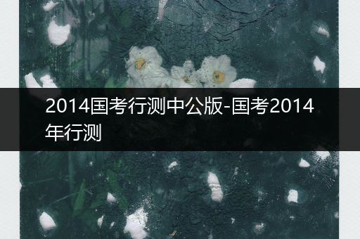 2014国考行测中公版-国考2014年行测