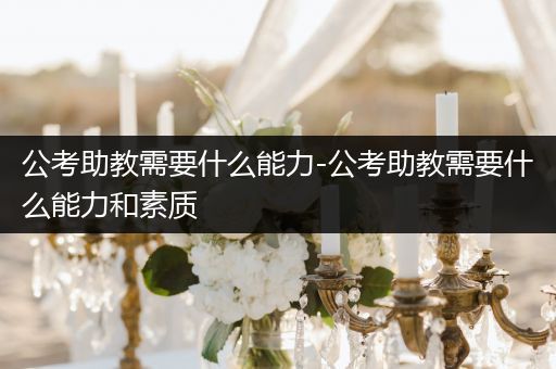 公考助教需要什么能力-公考助教需要什么能力和素质