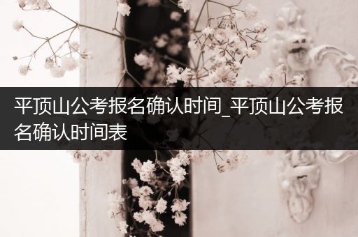 平顶山公考报名确认时间_平顶山公考报名确认时间表