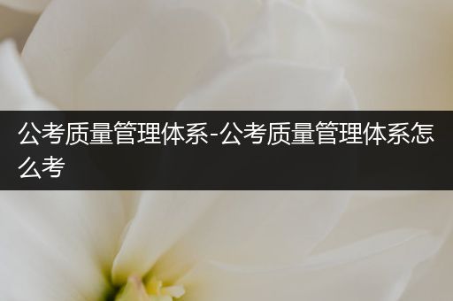 公考质量管理体系-公考质量管理体系怎么考