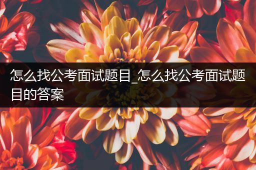 怎么找公考面试题目_怎么找公考面试题目的答案