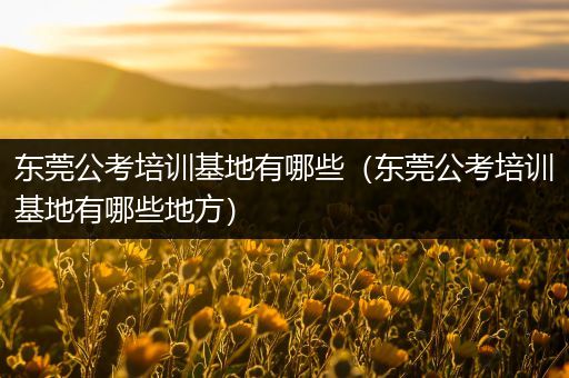 东莞公考培训基地有哪些（东莞公考培训基地有哪些地方）