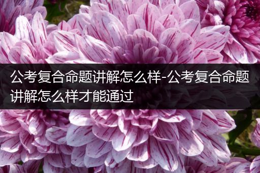 公考复合命题讲解怎么样-公考复合命题讲解怎么样才能通过