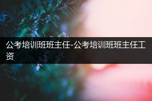公考培训班班主任-公考培训班班主任工资