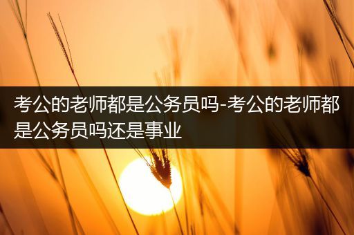 考公的老师都是公务员吗-考公的老师都是公务员吗还是事业