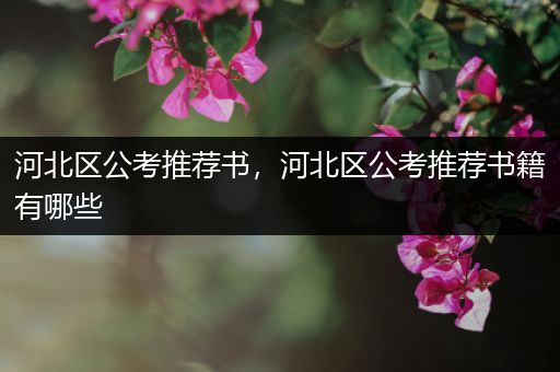 河北区公考推荐书，河北区公考推荐书籍有哪些